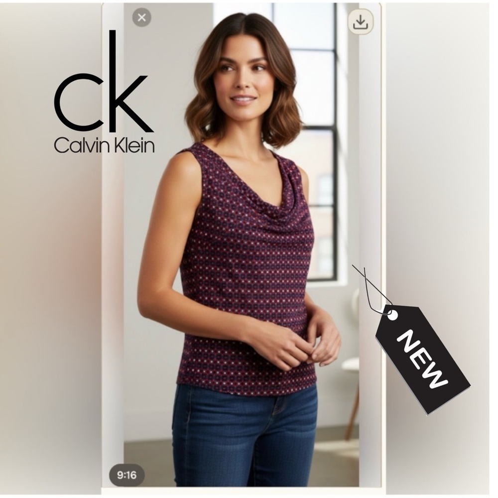 NWT womans Calvin Klein sleeveless swoop neck top sz 1x
